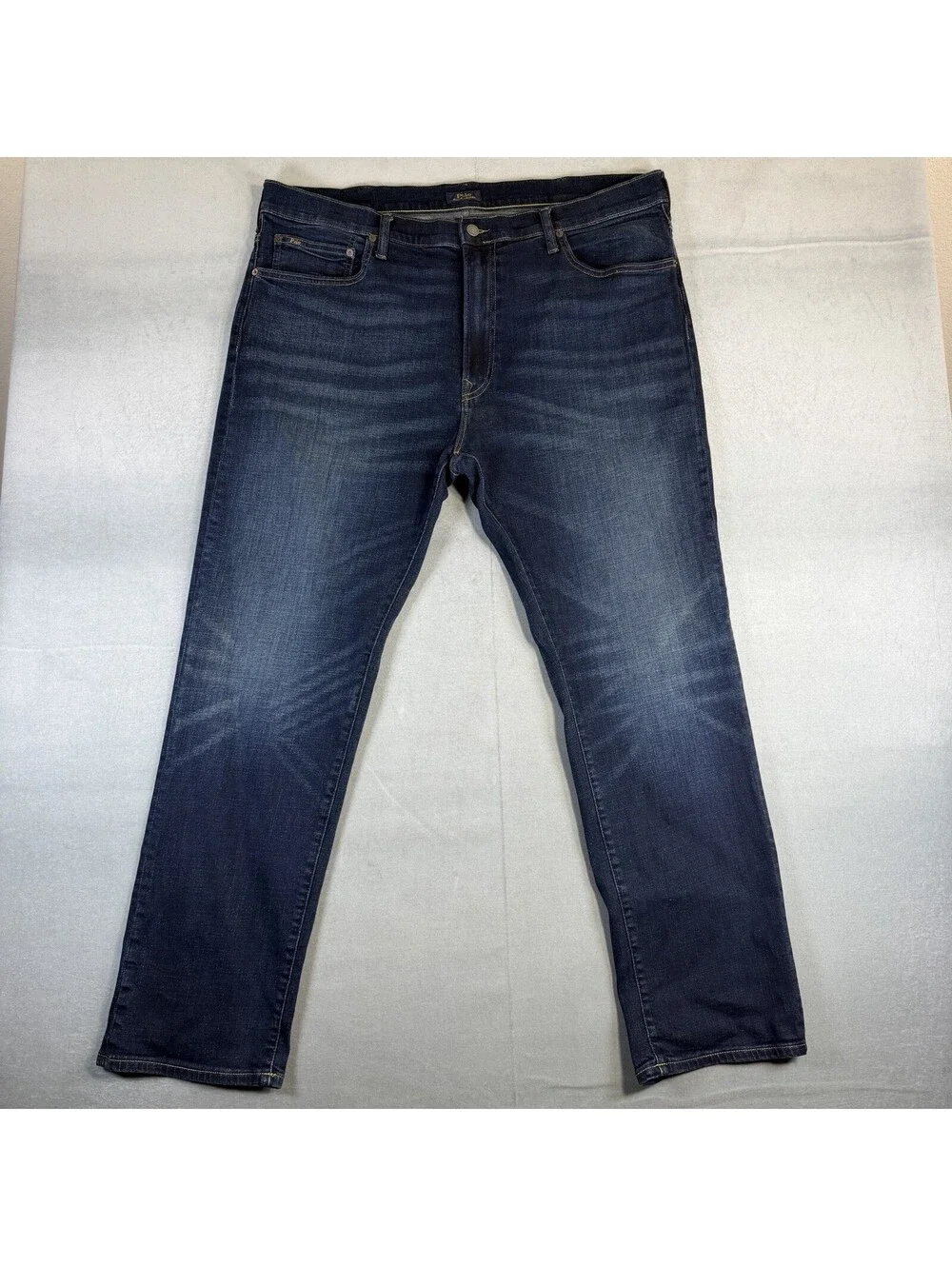 Polo Ralph Lauren Jeans Mens 42Bx32 Big Blue Hampton Relaxed Straight Denim